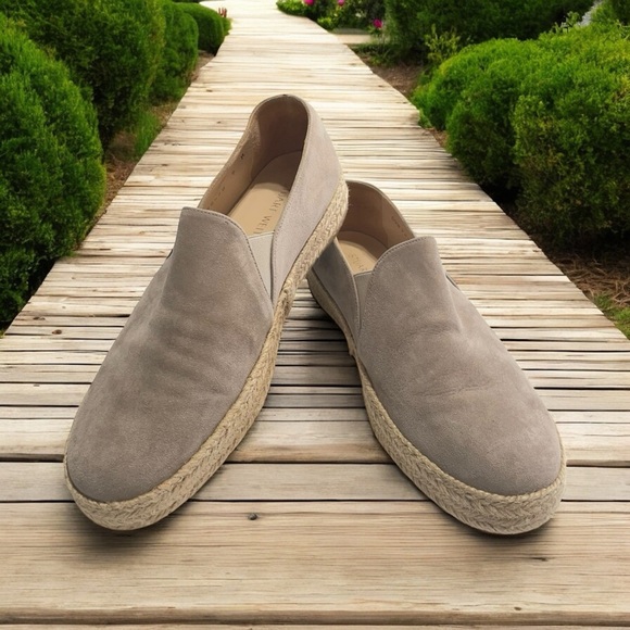 Stuart Weitzman Nugal Napa Espadrille Slip on Sneaker Size 9M Tan Suede - Picture 1 of 10